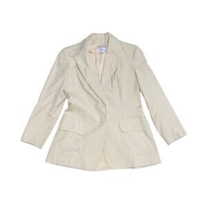 Vintage Evan Picone Saks Fifth Avenue Blazer Size 8 Career Office Beige Twill